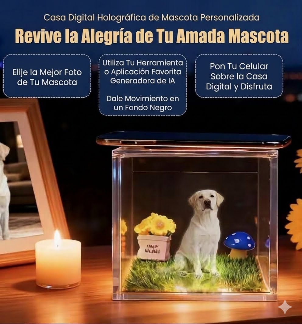 casita holografica para tu mascota 3D