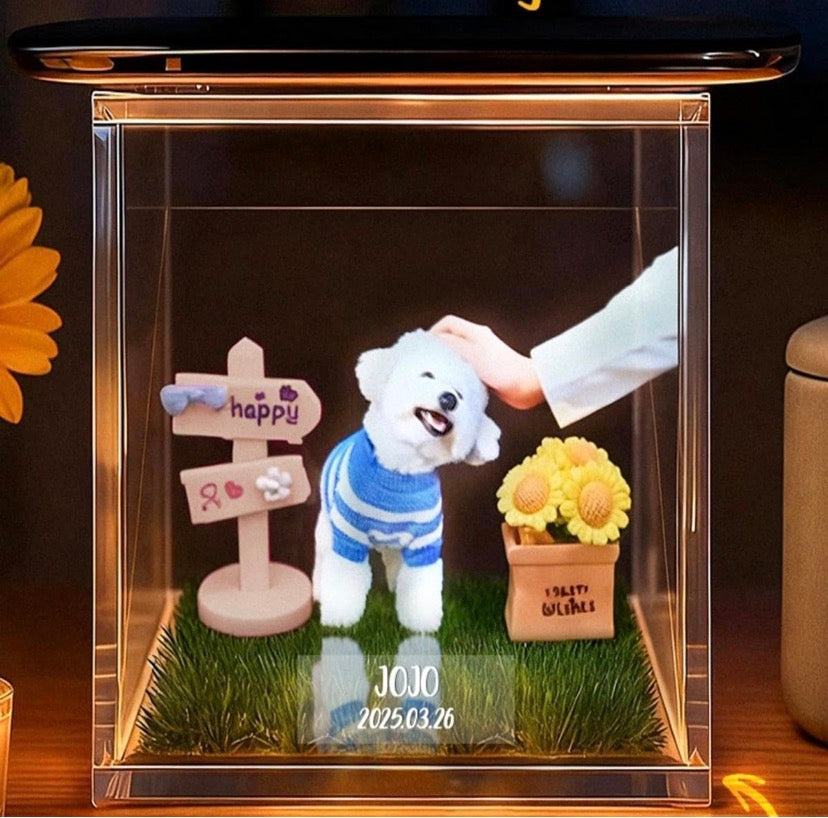casita holografica ideal para recordar a tu mascota en 3D
